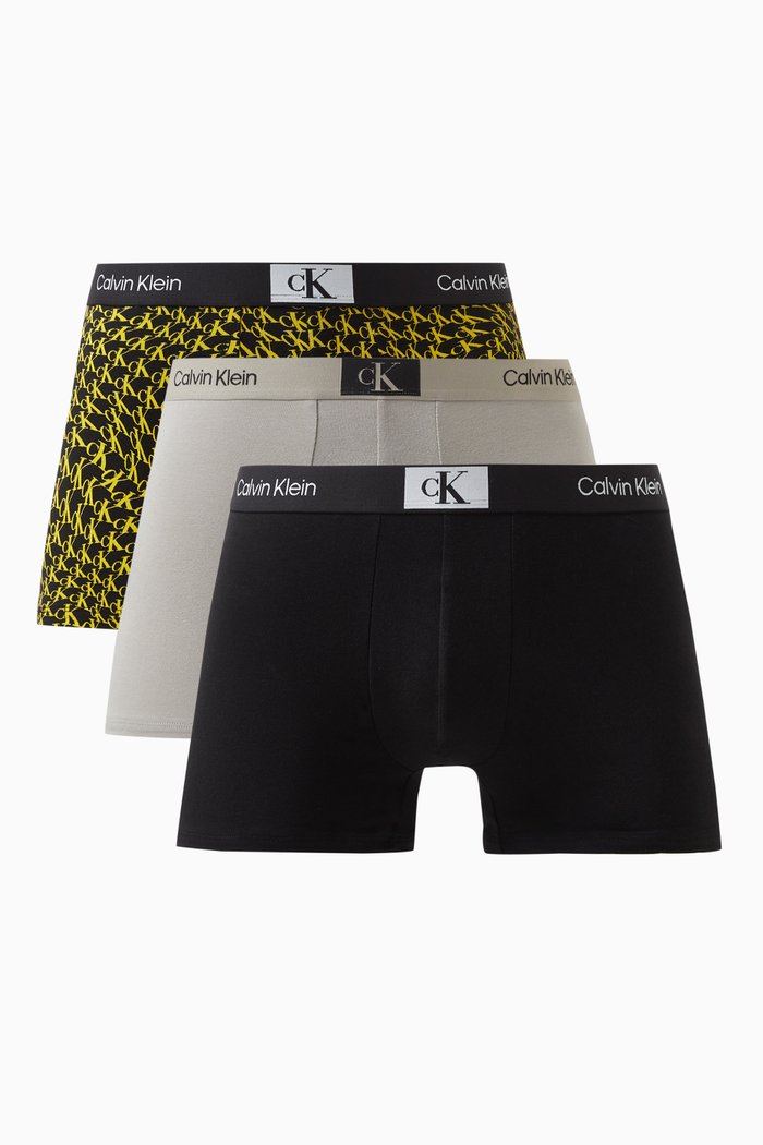 

Logo Trunks in Cotton Jersey, Set of 3, Multicolour