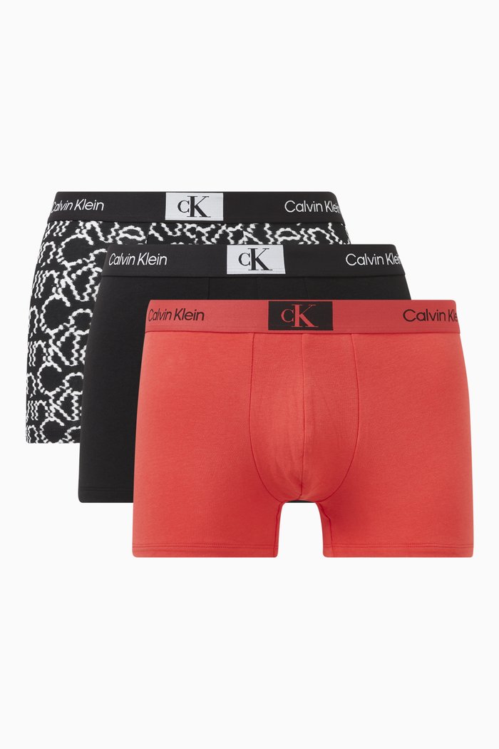 

Logo Trunks in Cotton Jersey, Set of 3, Multicolour