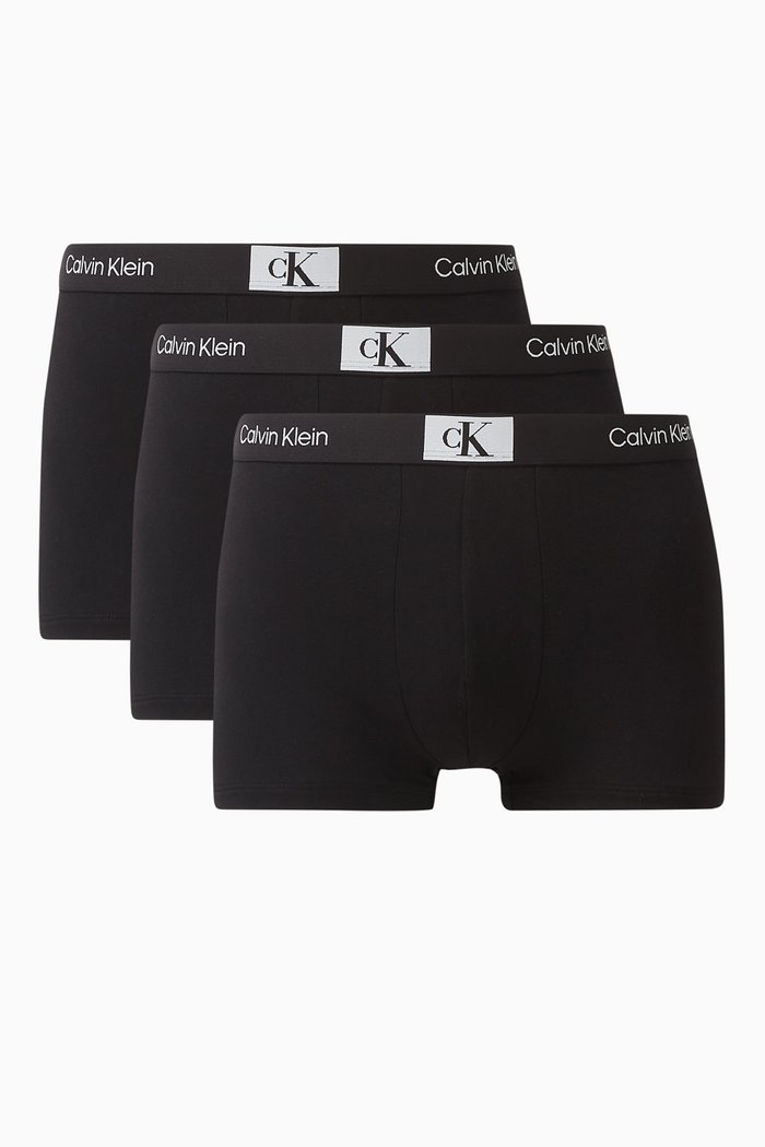 

Trunks in Cotton Jersey, Set of 3, Black