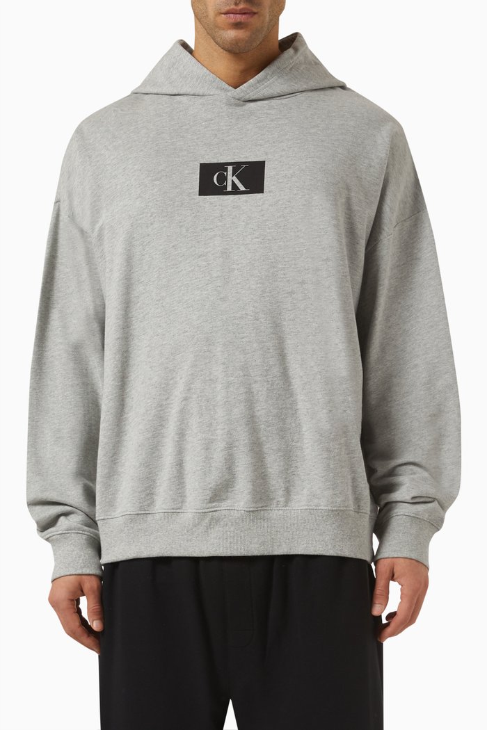 

Lounge Hoodie in Cotton Terry, Grey