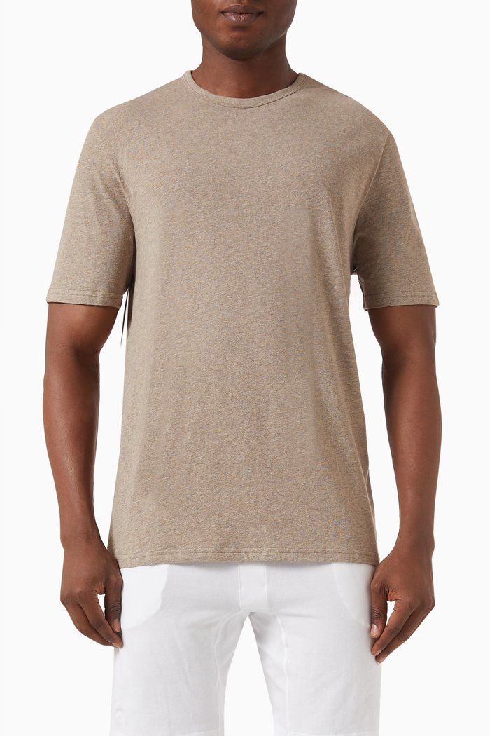 

Pyjama T-shirt in Organic Cotton, Brown