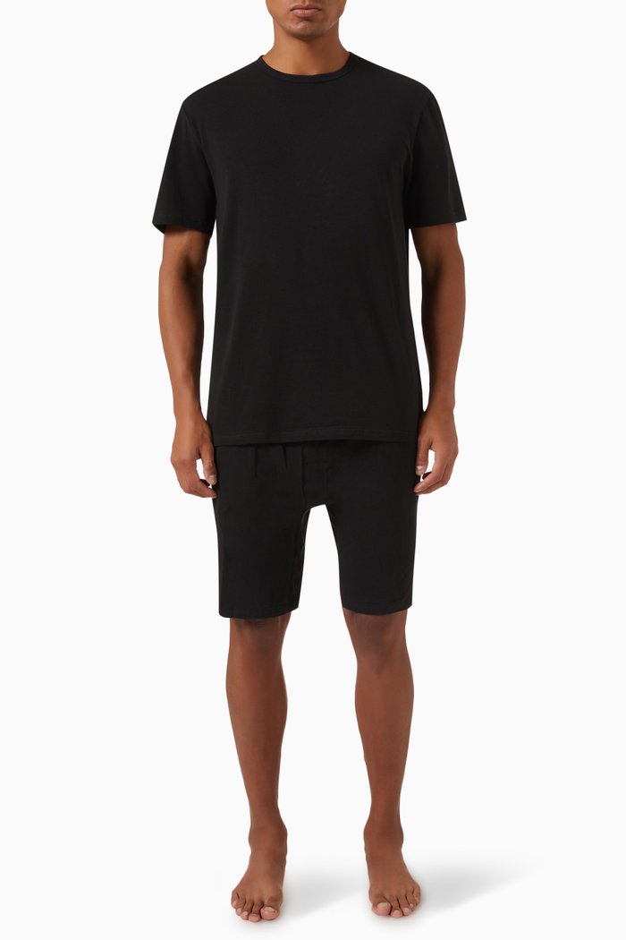 

Shorts Pyjama Set in Cotton Jersey, Black