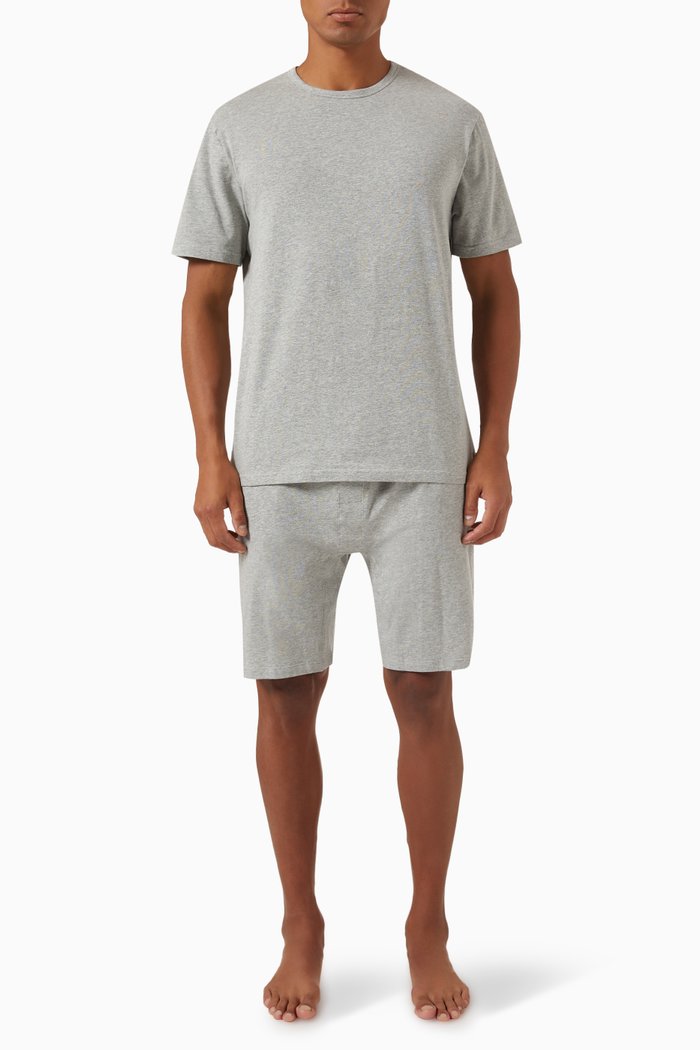 

Shorts Pyjama Set in Cotton Jersey, Grey