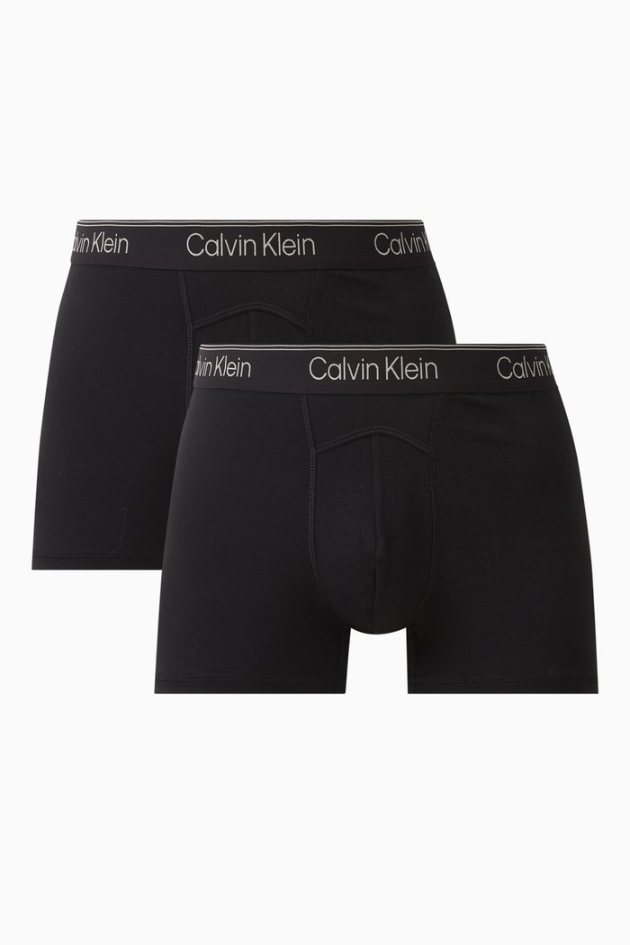 

Trunks in Athletic Cotton, Set of 2, Black