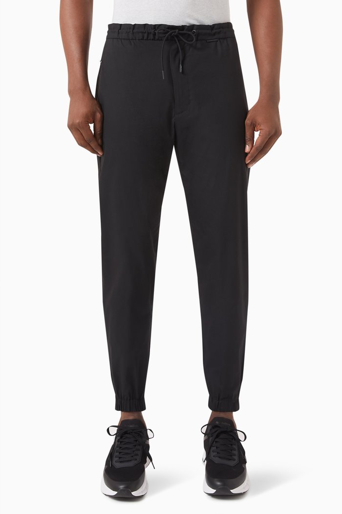 

Cropped Tapered Sweatpants in Cotton Blend, Black