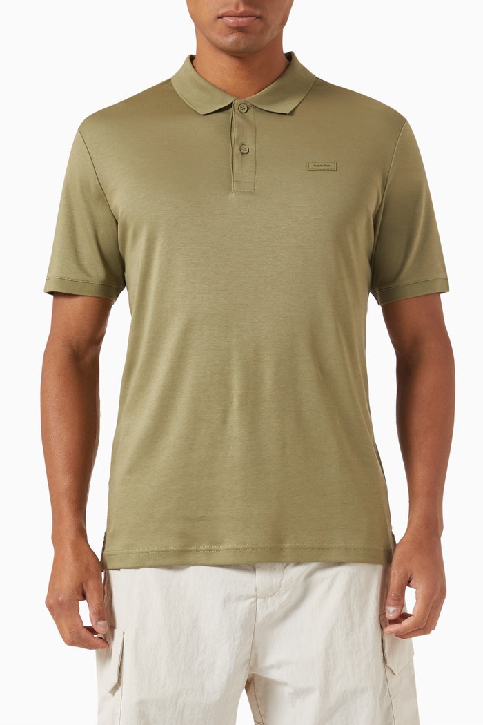 

Slim Polo Shirt in Cotton, Green