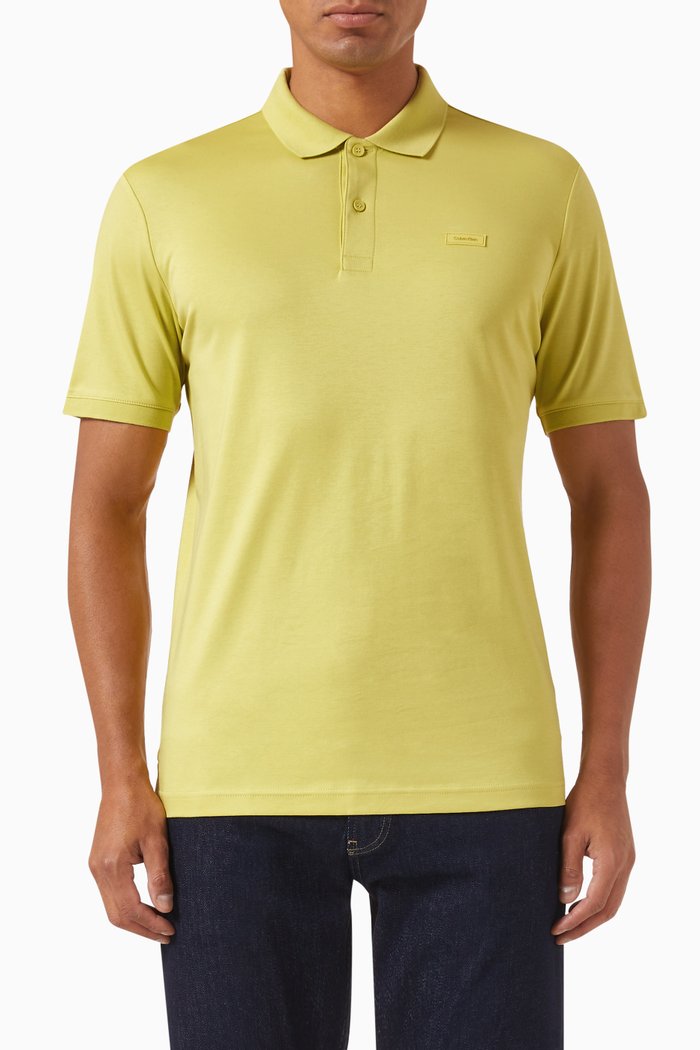 

Slim Polo Shirt in Cotton, Yellow