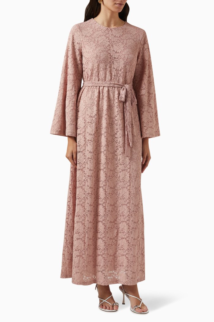 

Yasaydina Maxi Dress in Lace, Pink