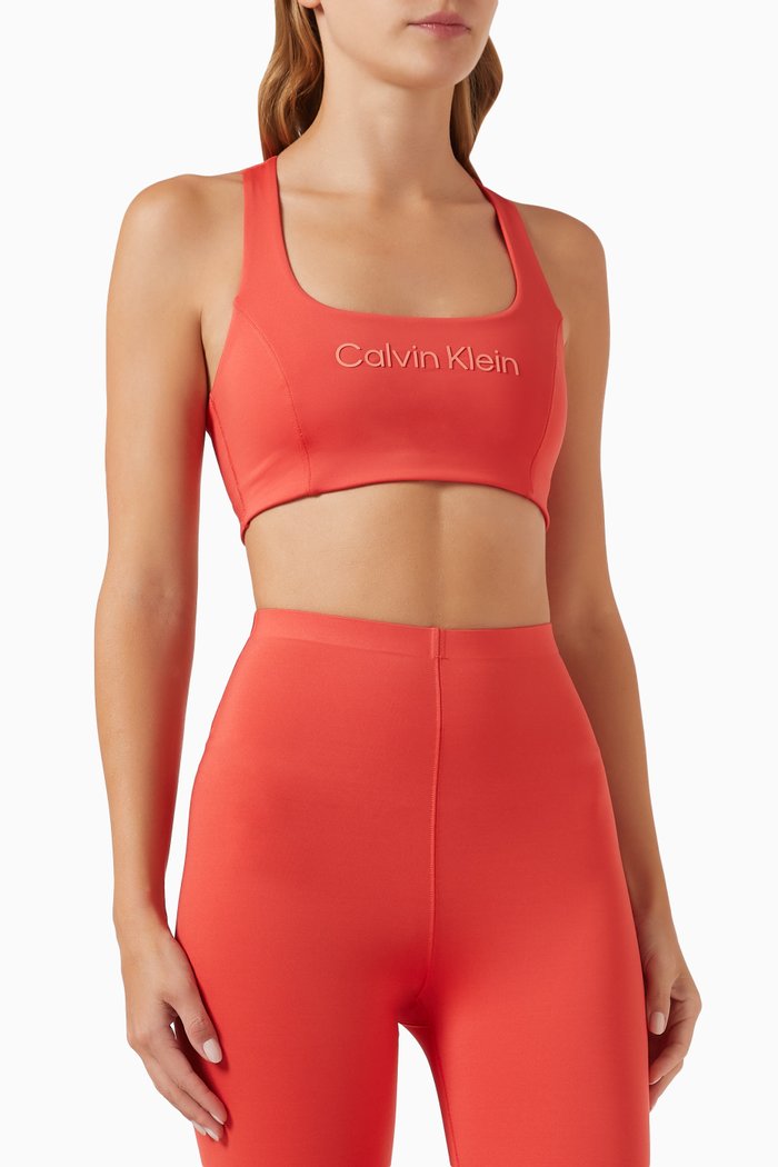 

CK Medium Impact Sports Bra in Stretch Polyester, Orange