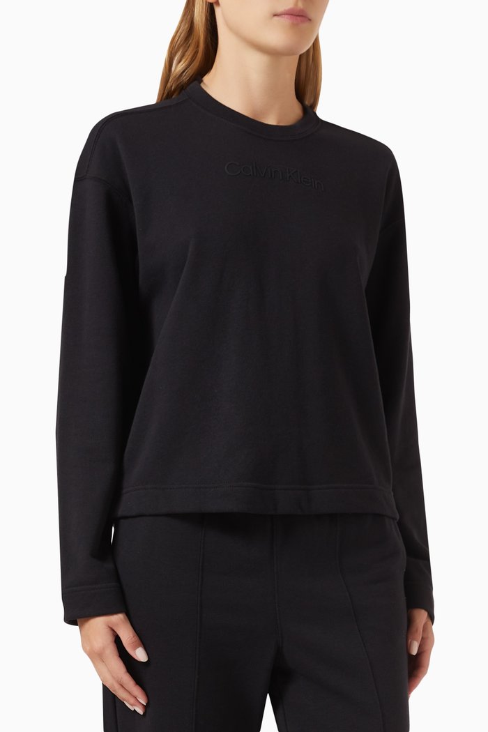 

Logo Sweatshirt in Cotton Terry, Black