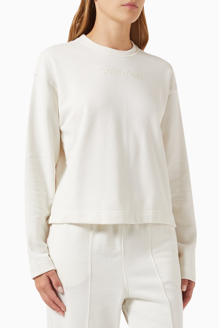 

Logo Sweatshirt in Cotton Terry, Neutral