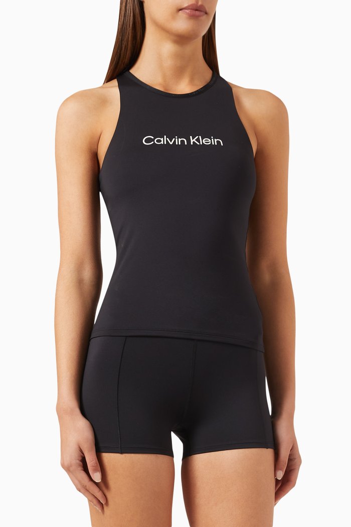 

Gym Tank Top in Stretch Jersey, Black