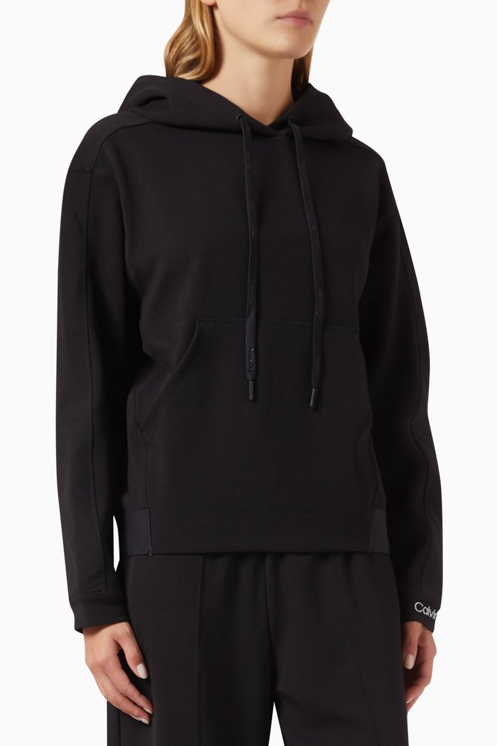 

Performance Hoodie in Organic Cotton-blend, Black