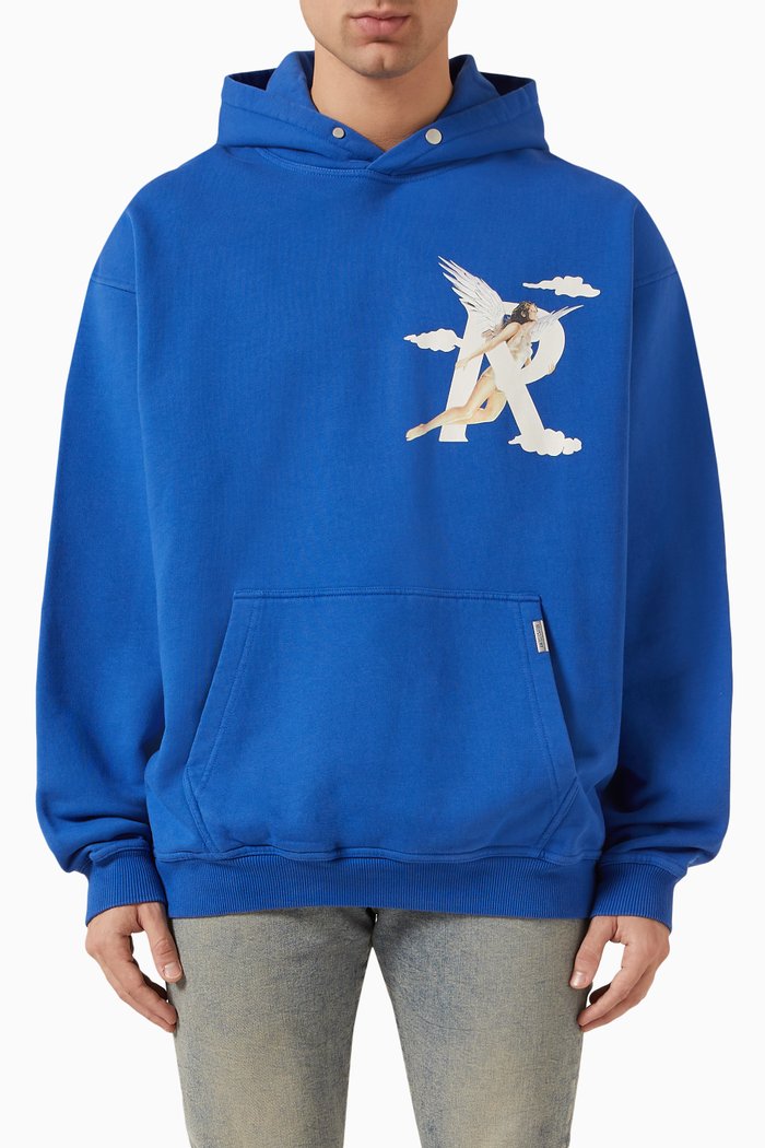 

Storms In Heaven Hoodie in Cotton Jersey, Blue