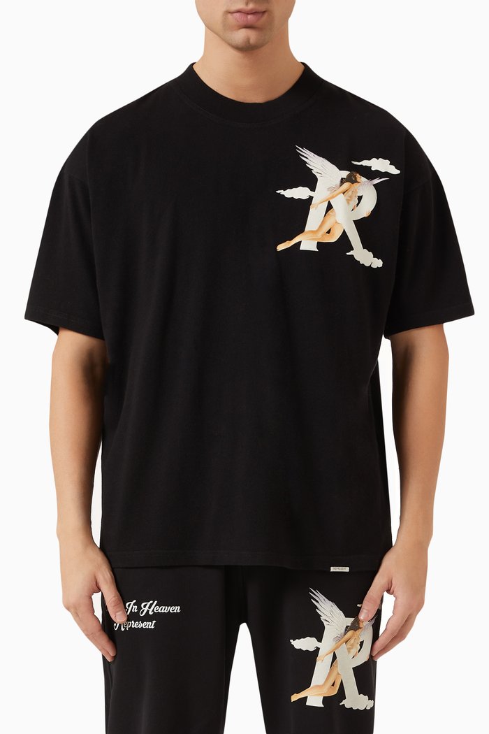 

Storms In Heaven T-shirt in Cotton, Black
