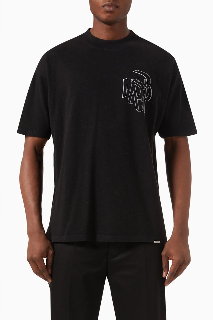 

Initial Assembly T-shirt in Cotton Jersey, Black