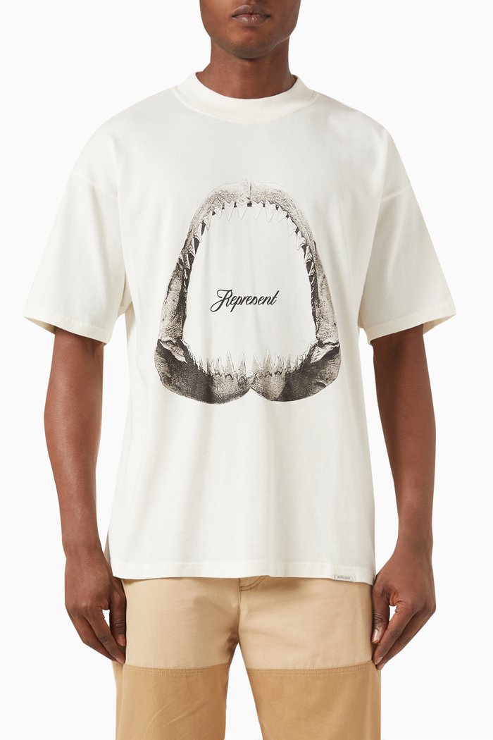 

Shark Jaws T-shirt in Cotton Jersey, White