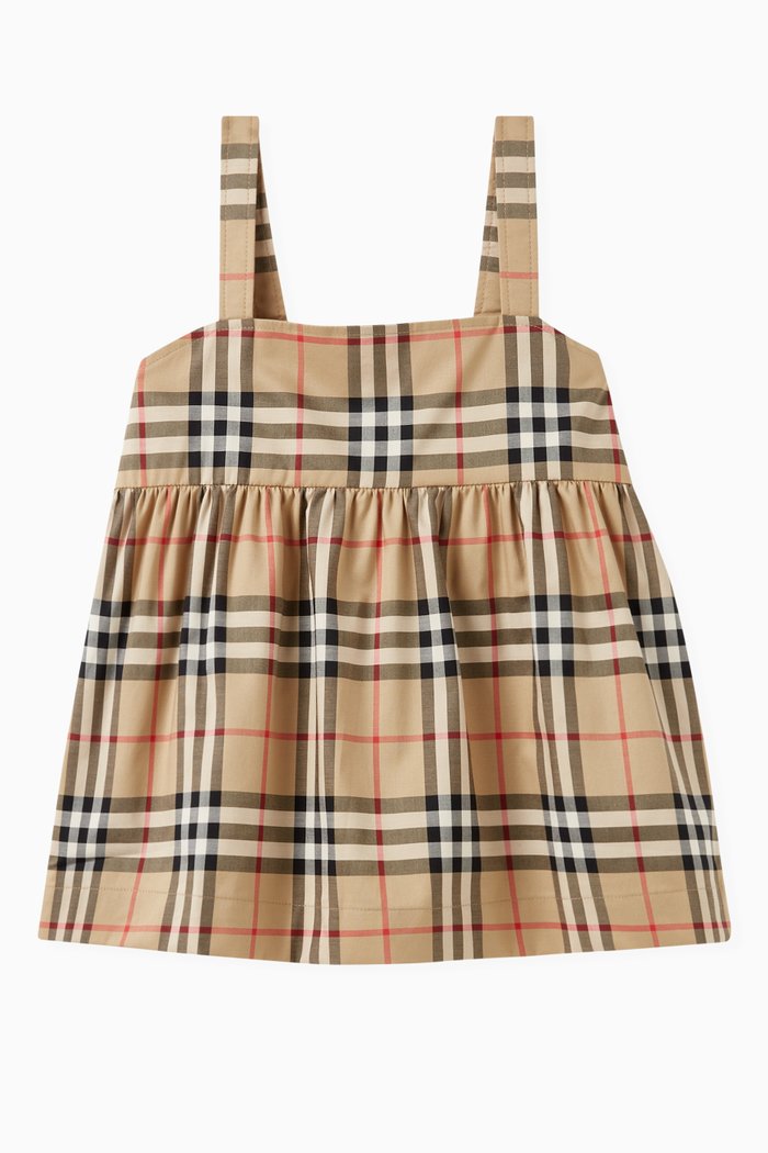 

KG5 Lorenza Chequered Print Dress in Cotton, Neutral