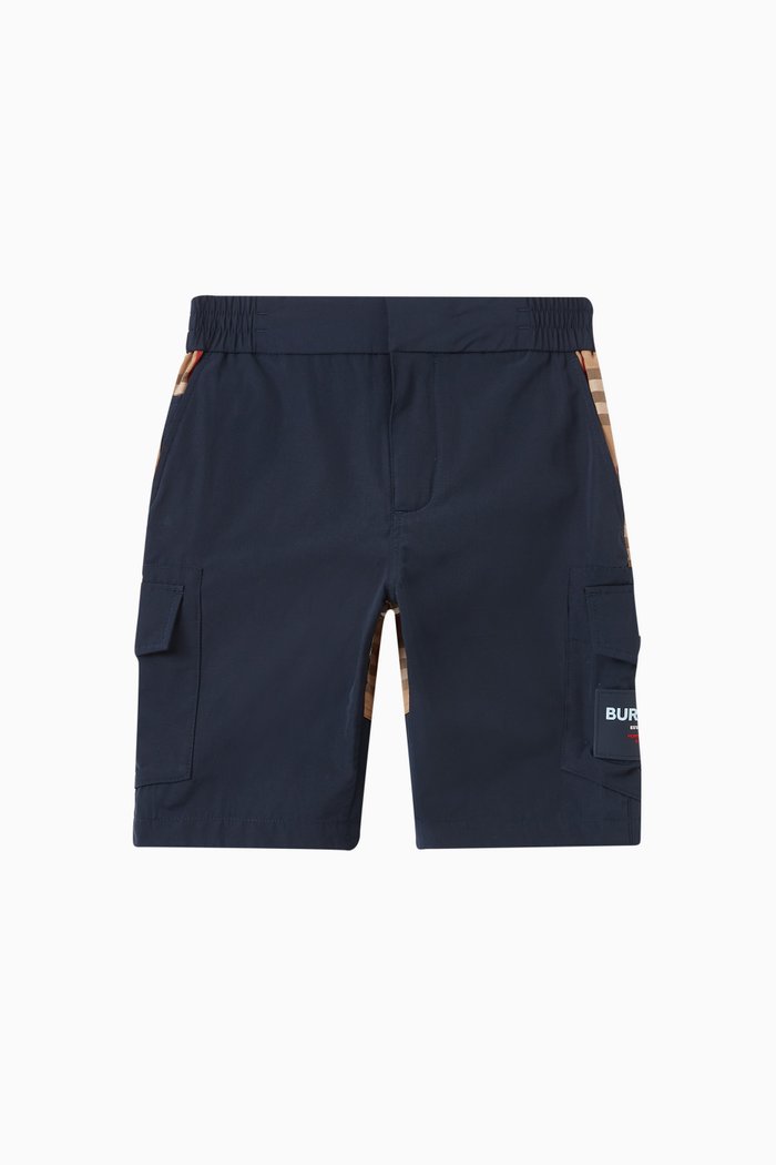 

Hal Check Print Shorts in Cotton and Polyester, Blue