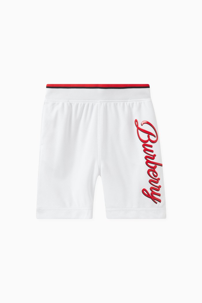 Logo-print Jersey Shorts in Polyester, White