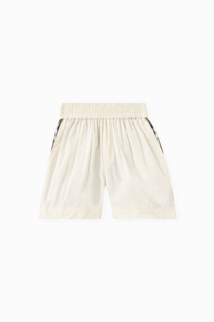 

Vintage Check Panel Shorts in Cotton Blend, Neutral