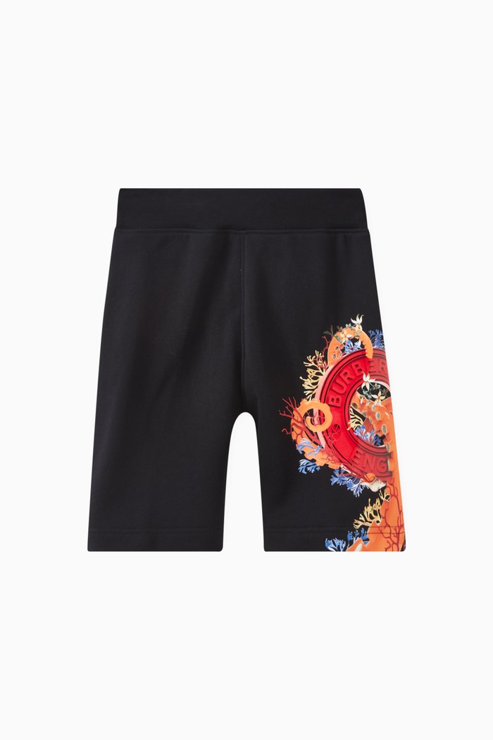 

Coral Logo Jersey Shorts in Cotton, Black