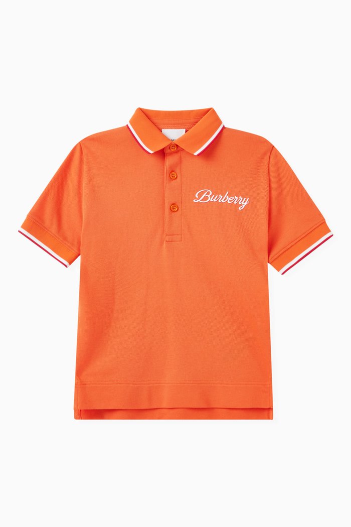 

Langton Script Logo Polo in Cotton Piqué, Orange