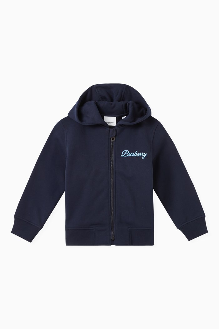 

Sutton Script Logo Hoodie in Cotton, Blue