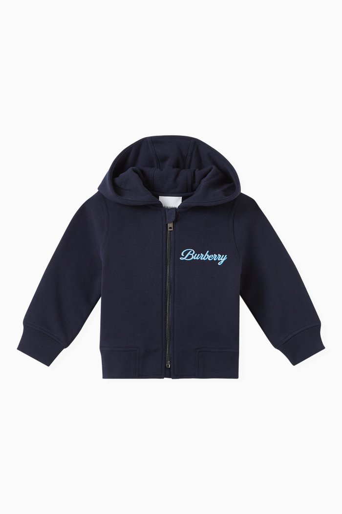 

Sutton Script Logo Hoodie in Cotton, Blue