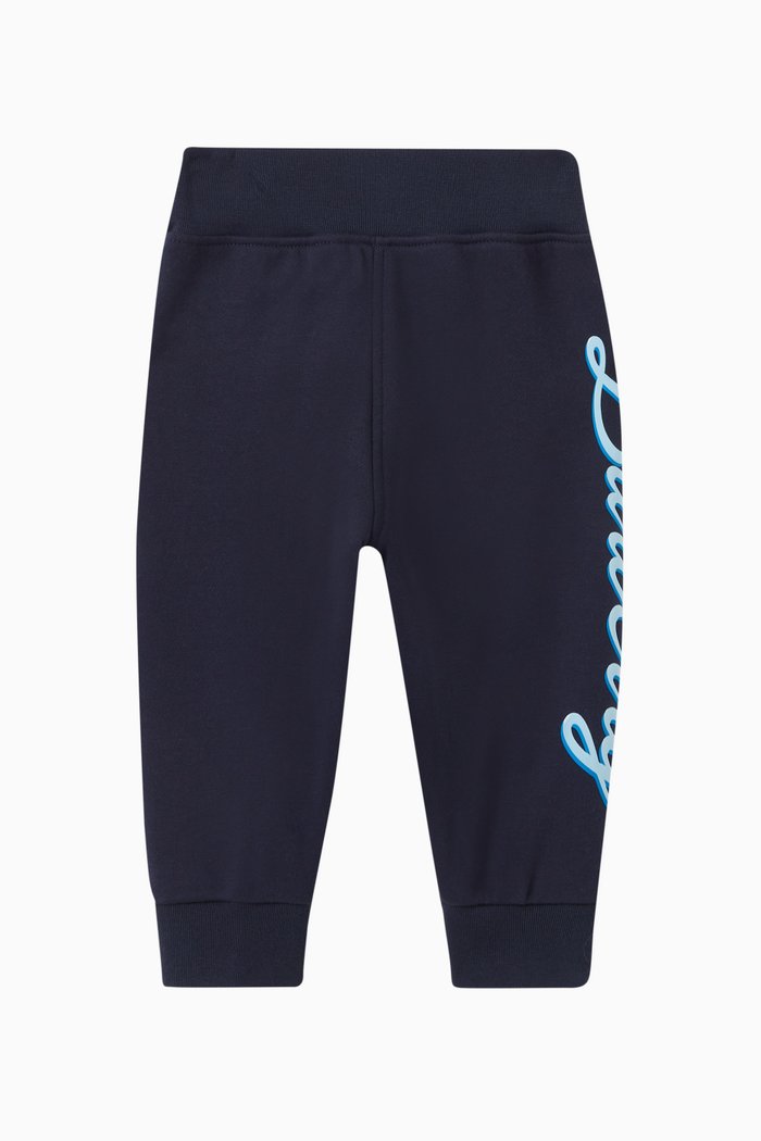Sutton Script Logo Trackpants in Cotton, Blue
