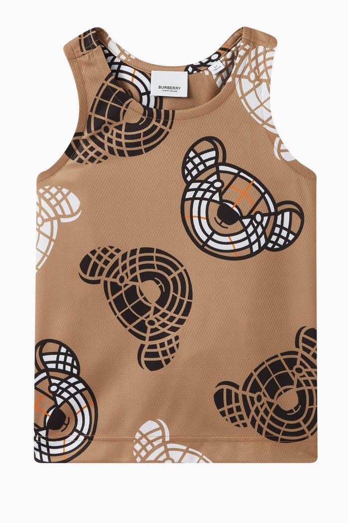 

Benjie Bear Print Vest in Polyester, Neutral