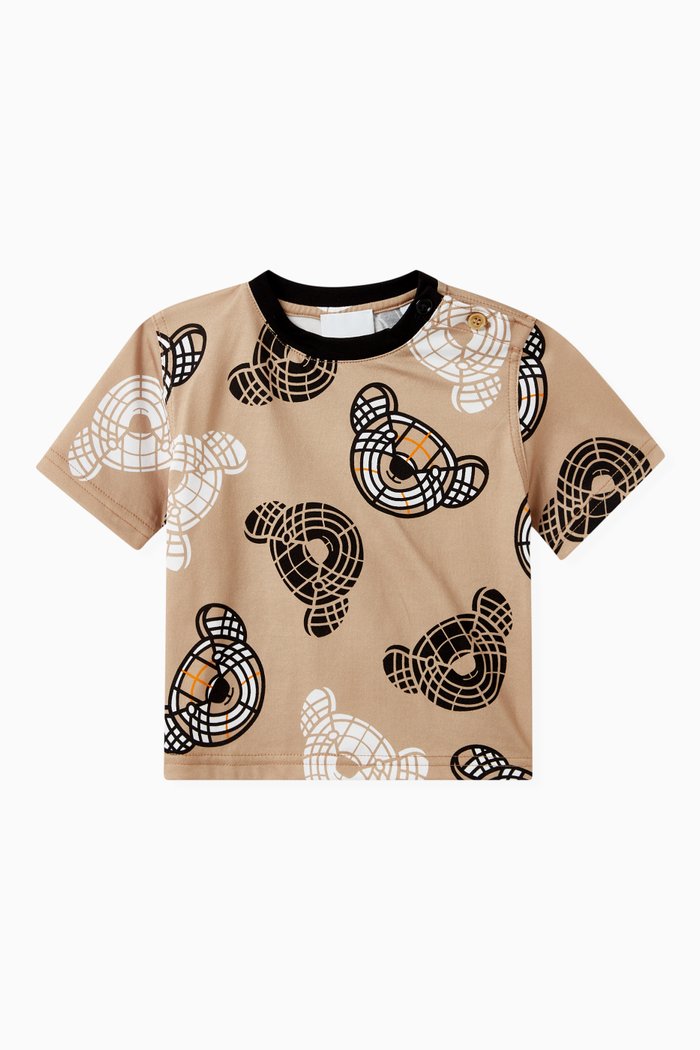 

Thomas Bear Print T-shirt in Cotton Jersey, Neutral