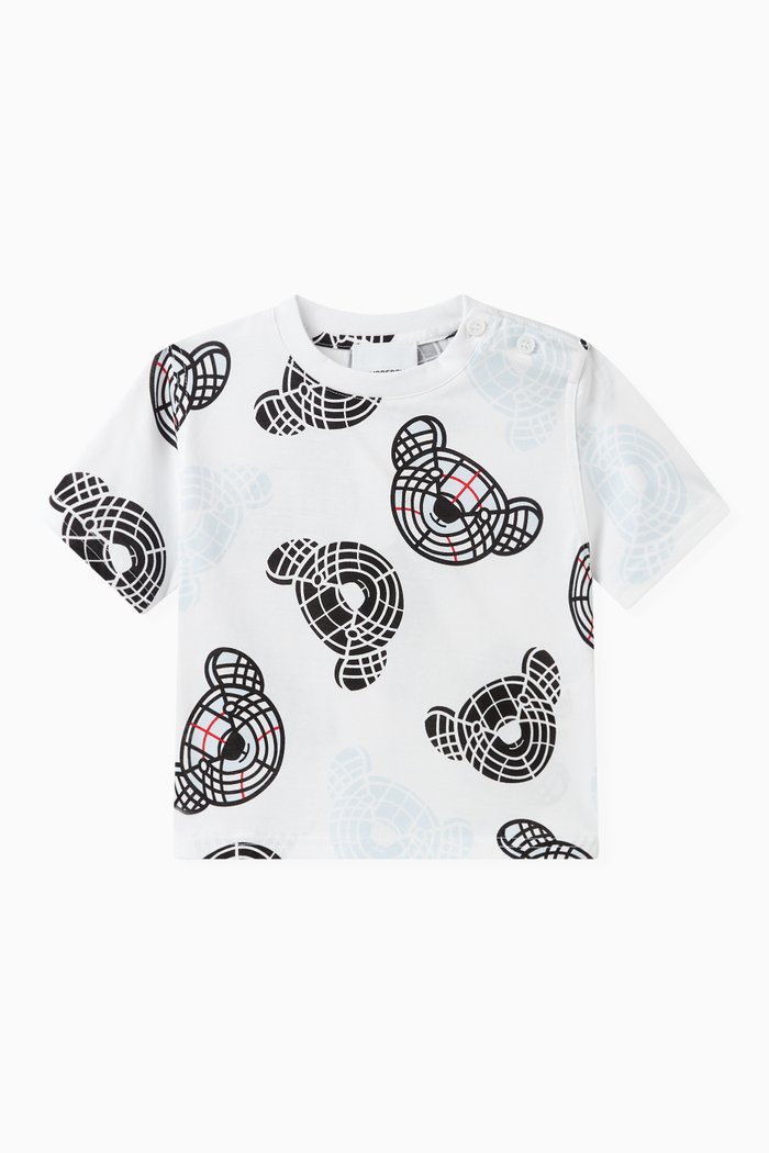 

Thomas Bear Print T-shirt in Cotton Jersey, White