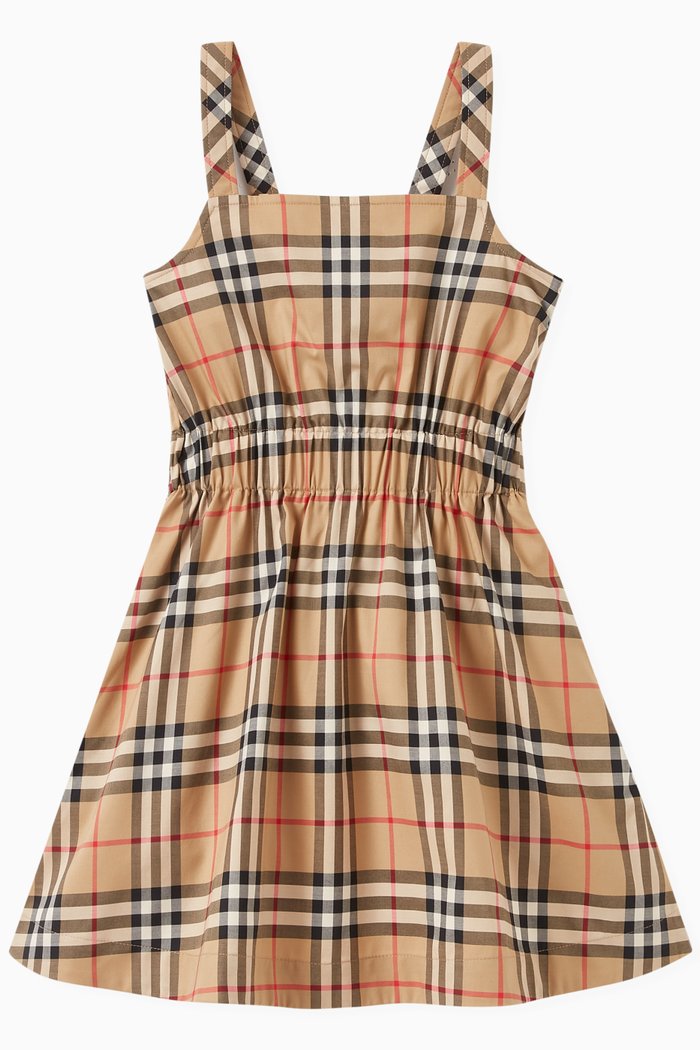 

Sigourney Vintage Check Dress in Cotton, Neutral