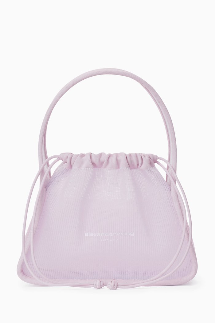 Small Ryan Bag in Sheer Rib-knit, Purple