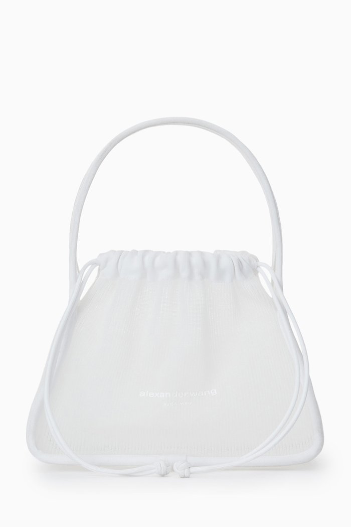 

Small Ryan Bag in Sheer Rib-knit, White