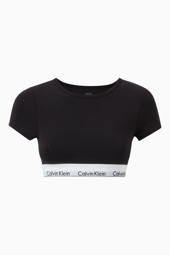 

T-shirt Bralette in Cotton, Black