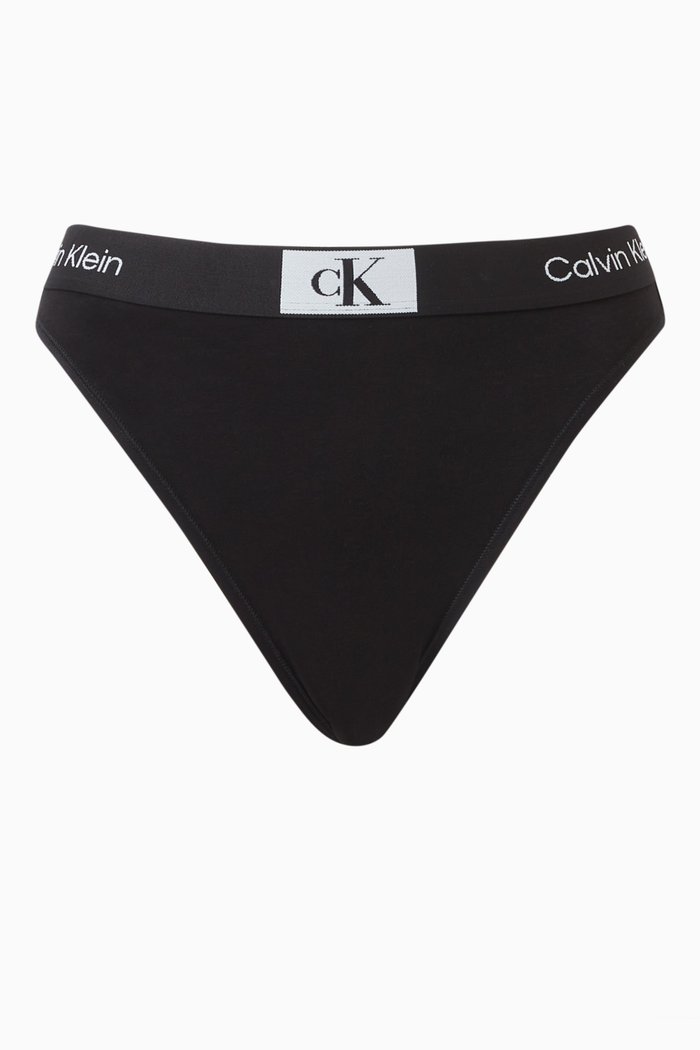 1996 High-waisted Brazilian Briefs in Cotton-blend, Black