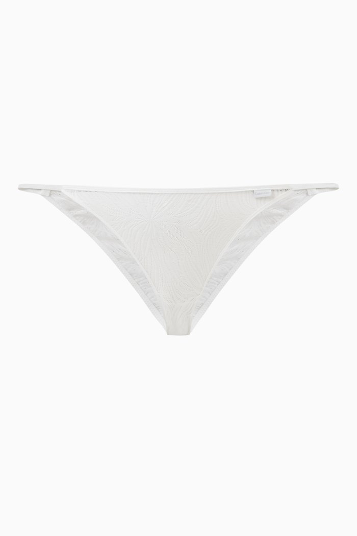 

Tanga Briefs in Sheer Marquisette Lace, White