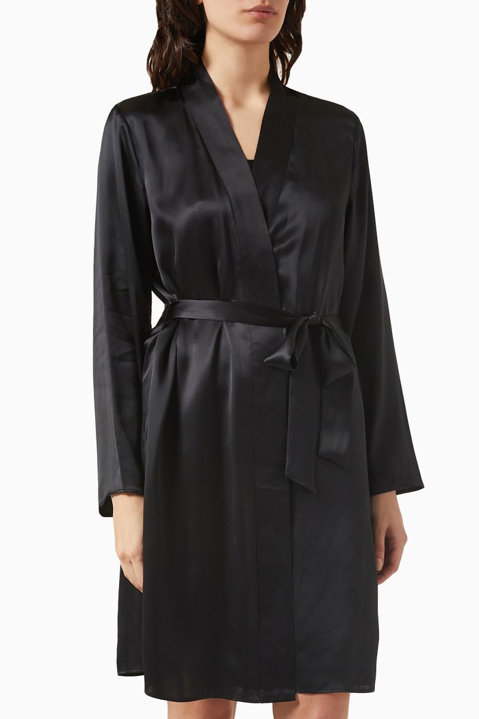 

Lounge Robe in Silk, Black