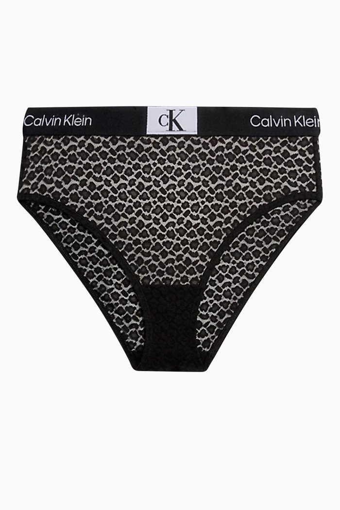 1996 High-waisted Bikini Briefs in Lace, Black