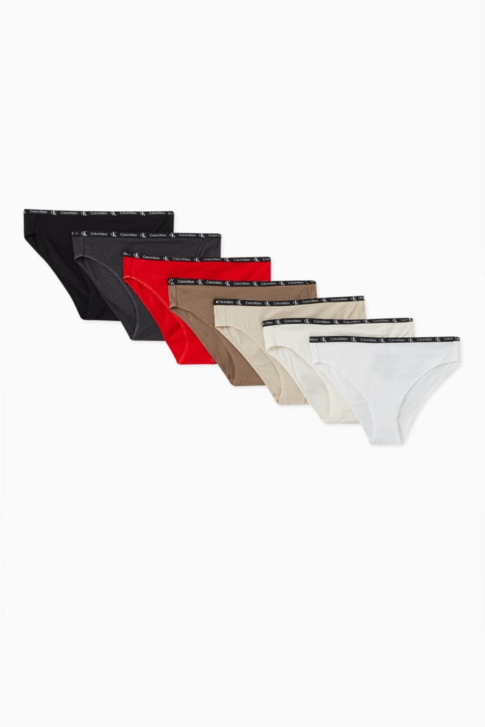 

1996 Bikini Briefs in Cotton, Set of 7, Multicolour