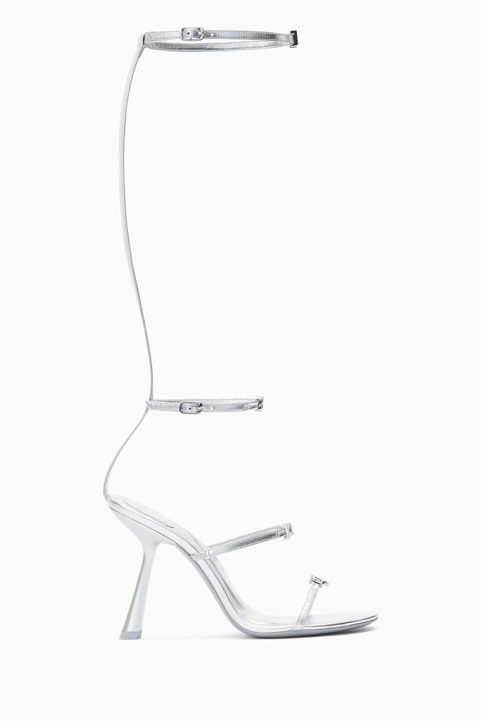 

Nala 105 Gladiator Sandals in Metallic Leather, Silver