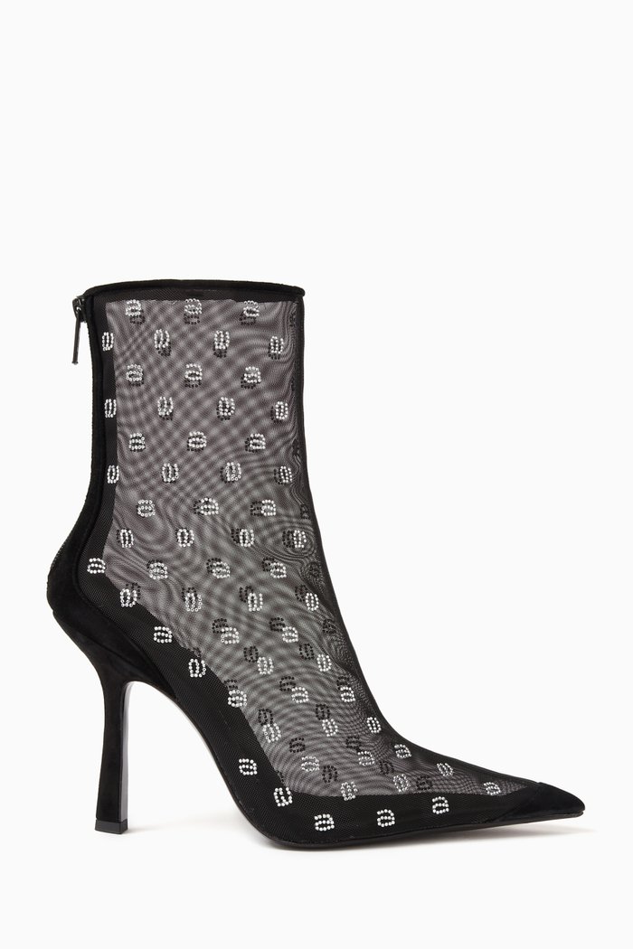 

Delphine 105 Boots in Crystal Mesh, Black