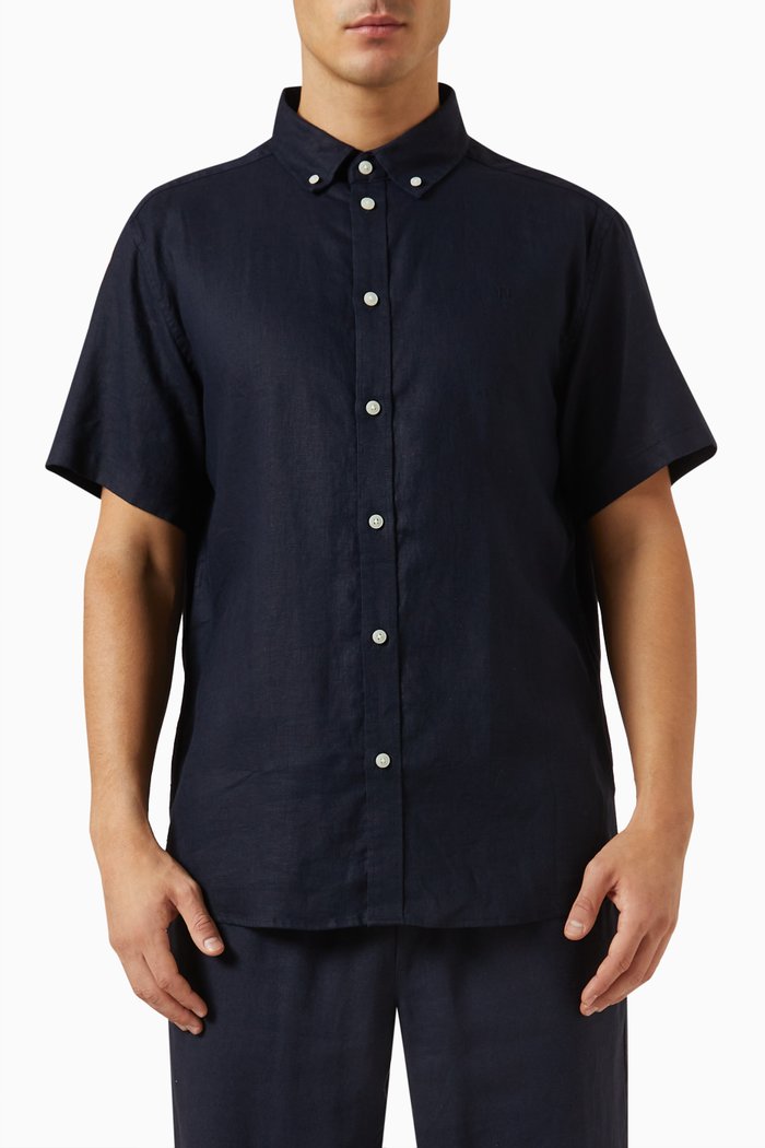 

Kris Shirt in Linen, Blue