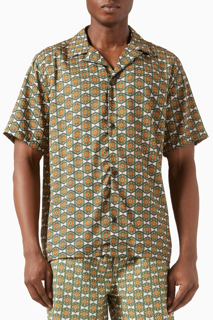 

Ornament AOP Shirt in Tencel, Green