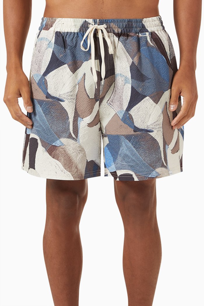 

Stan All-over Print Swim Shorts in Seersucker, Multicolour
