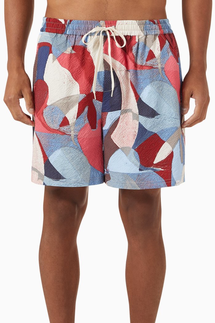 

Stan All-over Print Swim Shorts in Seersucker, Multicolour
