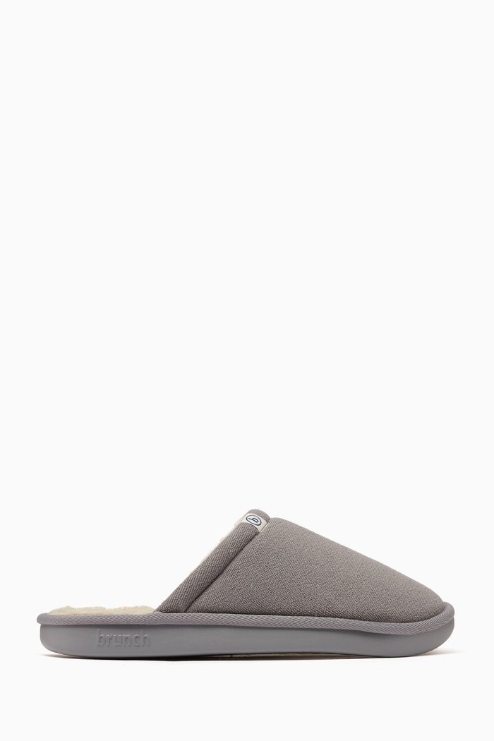 

l’Essentiel Slippers in Shearling & Recycled Terry, Grey