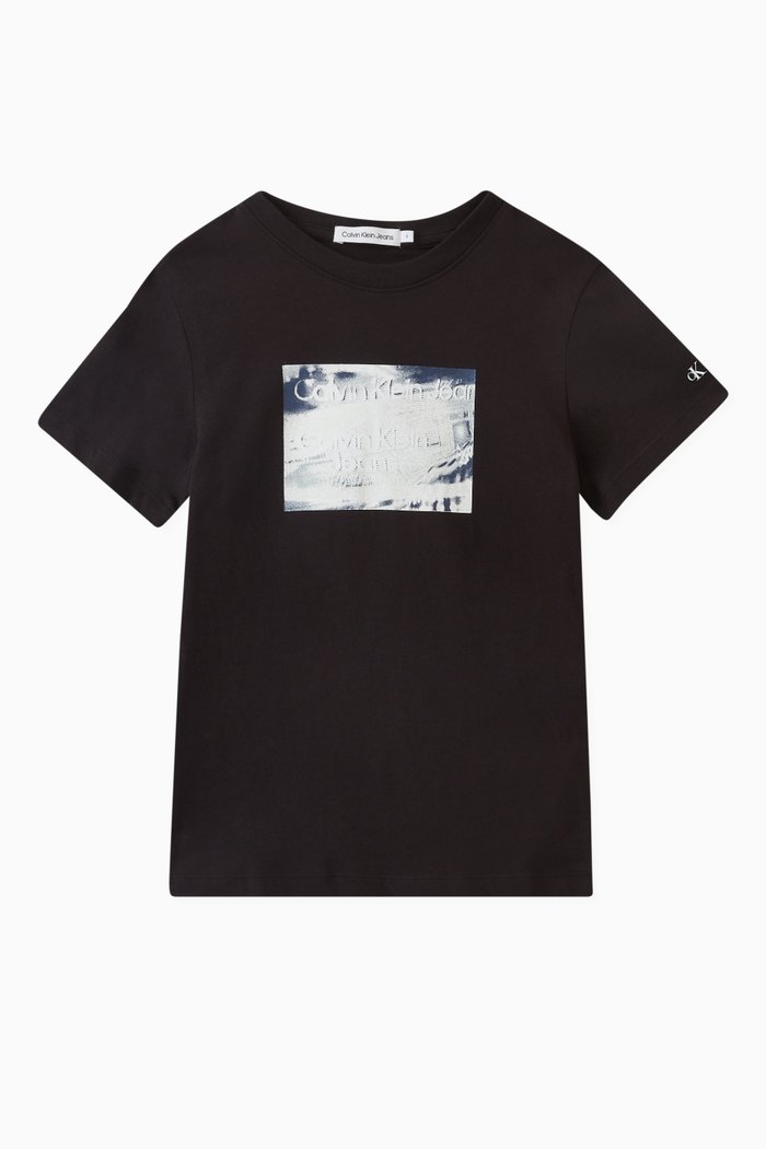 

Glow-in-the dark T-shirt in Organic Cotton Jersey Blend, Black